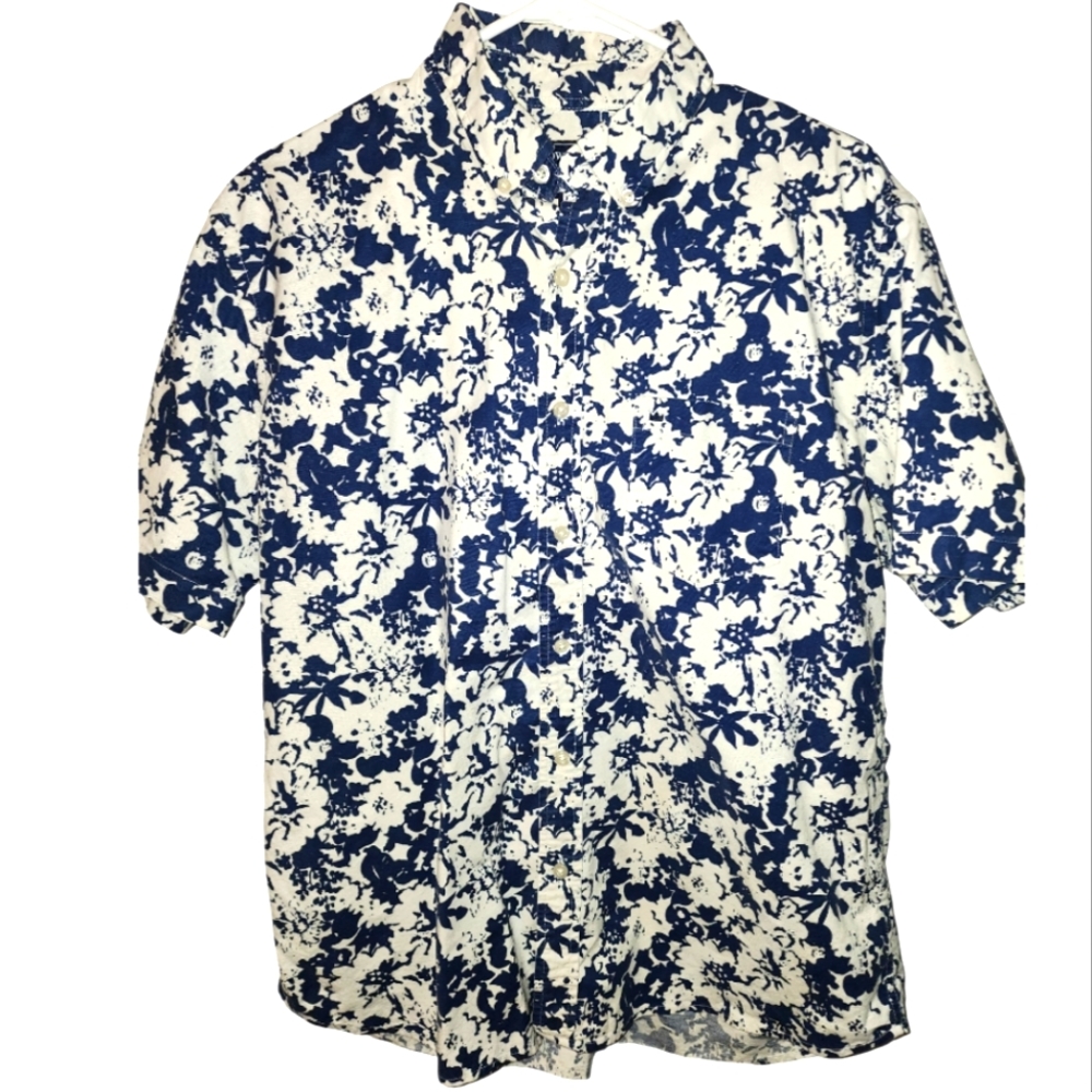 Men's print shorts sleeve shirt
